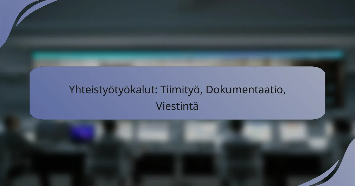 Yhteistyötyökalut: Tiimityö, Dokumentaatio, Viestintä